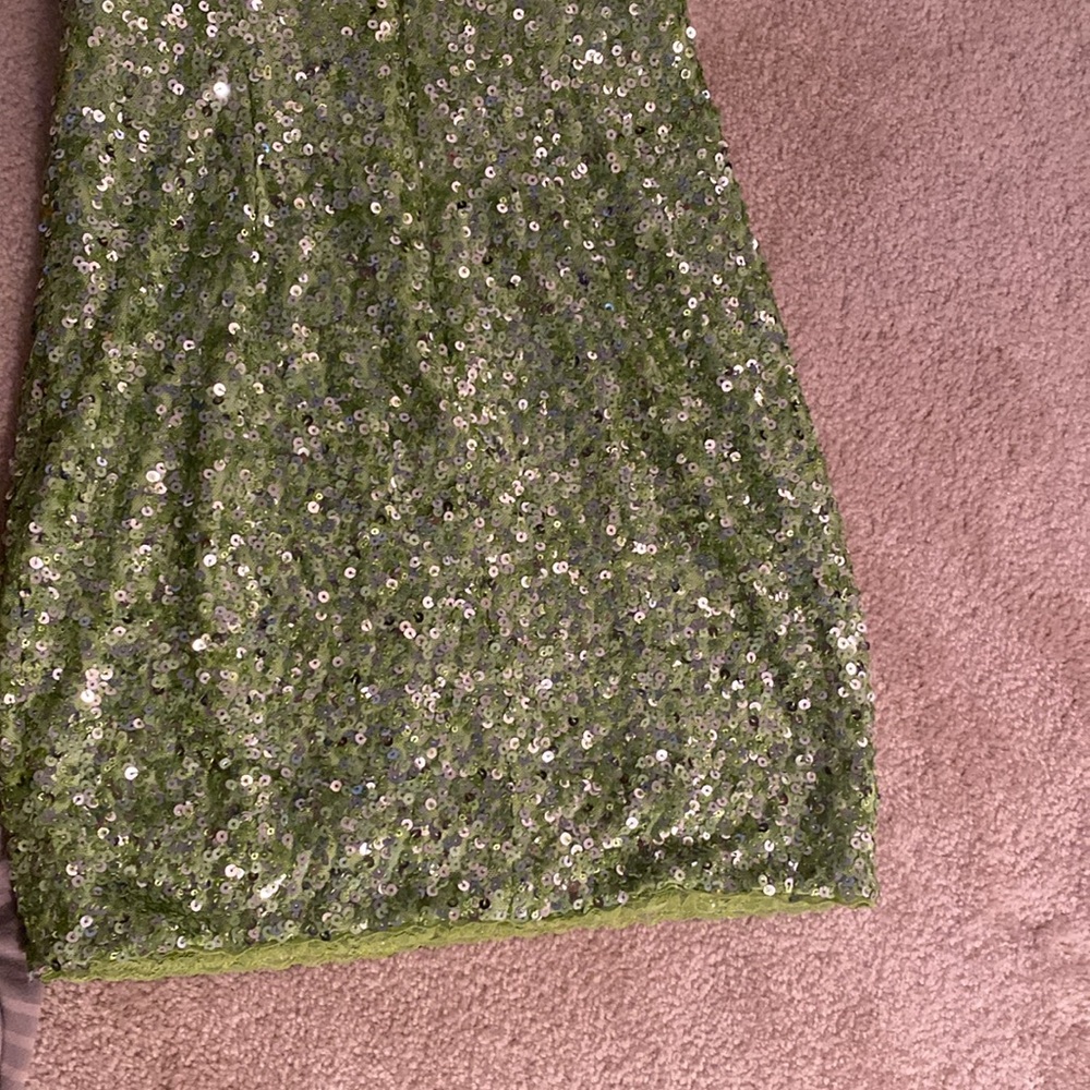 Dress the population lime green XXS sequined mini dress - Picture 7 of 8